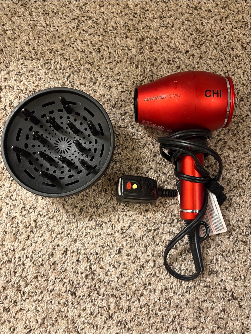 CHI Red Advanced Ionic Hair Dryer with Diffuser